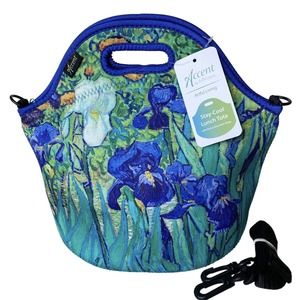 Van Gogh Neoprene Lunch Tote Irises Adjustable Strap Immersive Exclusive NEW